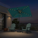 PURPLE LEAF Black Frame Tilting Market Umbrella with Lights Table Umbrella with Base Outside Patio