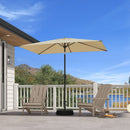 PURPLE LEAF Black Frame Outdoor Market Umbrellas Yard Tilting Patio Table Umbrella with Base