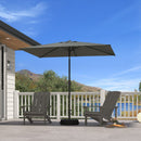PURPLE LEAF Black Frame Outdoor Market Umbrellas Yard Tilting Patio Table Umbrella with Base