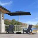 PURPLE LEAF Black Frame Outdoor Market Umbrellas Yard Tilting Patio Table Umbrella with Base