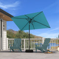 PURPLE LEAF Black Frame Outdoor Market Umbrellas Yard Tilting Patio Table Umbrella with Base