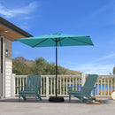 PURPLE LEAF Black Frame Outdoor Market Umbrellas Yard Tilting Patio Table Umbrella with Base