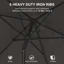 PURPLE LEAF Black Frame Outdoor Market Umbrellas Yard Tilting Patio Table Umbrella with Base