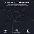 PURPLE LEAF Black Frame Outdoor Market Umbrellas Yard Tilting Patio Table Umbrella with Base