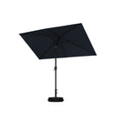 PURPLE LEAF Black Frame Outdoor Market Umbrellas Yard Tilting Patio Table Umbrella with Base