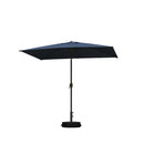 PURPLE LEAF Black Frame Outdoor Market Umbrellas Yard Tilting Patio Table Umbrella with Base
