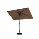 PURPLE LEAF Black Frame Outdoor Market Umbrellas Yard Tilting Patio Table Umbrella with Base