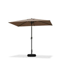 PURPLE LEAF Black Frame Outdoor Market Umbrellas Yard Tilting Patio Table Umbrella with Base