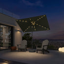 PURPLE LEAF Black Frame Tilting Market Umbrella with Lights Table Umbrella with Base Outside Patio