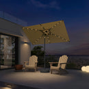 PURPLE LEAF Black Frame Tilting Market Umbrella with Lights Table Umbrella with Base Outside Patio