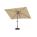 PURPLE LEAF Black Frame Outdoor Market Umbrellas Yard Tilting Patio Table Umbrella with Base