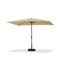 PURPLE LEAF Black Frame Outdoor Market Umbrellas Yard Tilting Patio Table Umbrella with Base