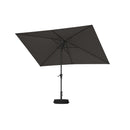 PURPLE LEAF Black Frame Outdoor Market Umbrellas Yard Tilting Patio Table Umbrella with Base
