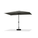 PURPLE LEAF Black Frame Outdoor Market Umbrellas Yard Tilting Patio Table Umbrella with Base