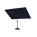 PURPLE LEAF Black Frame Outdoor Market Umbrellas Yard Tilting Patio Table Umbrella with Base