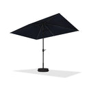 PURPLE LEAF Black Frame Tilting Market Umbrella with Lights Table Umbrella with Base Outside Patio