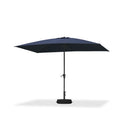 PURPLE LEAF Black Frame Outdoor Market Umbrellas Yard Tilting Patio Table Umbrella with Base