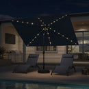 PURPLE LEAF Black Frame Tilting Market Umbrella with Lights Table Umbrella with Base Outside Patio