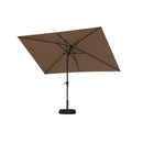 PURPLE LEAF Black Frame Outdoor Market Umbrellas Yard Tilting Patio Table Umbrella with Base