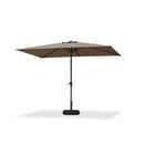 PURPLE LEAF Black Frame Outdoor Market Umbrellas Yard Tilting Patio Table Umbrella with Base