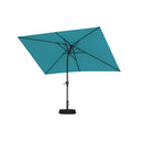 PURPLE LEAF Black Frame Outdoor Market Umbrellas Yard Tilting Patio Table Umbrella with Base