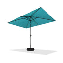 PURPLE LEAF Black Frame Tilting Market Umbrella with Lights Table Umbrella with Base Outside Patio