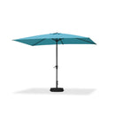 PURPLE LEAF Black Frame Outdoor Market Umbrellas Yard Tilting Patio Table Umbrella with Base