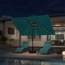 PURPLE LEAF Black Frame Tilting Market Umbrella with Lights Table Umbrella with Base Outside Patio