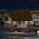 PURPLE LEAF Black Frame Tilting Market Umbrella with Lights Table Umbrella with Base Outside Patio