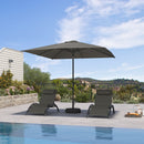 PURPLE LEAF Black Frame Outdoor Market Umbrellas Yard Tilting Patio Table Umbrella with Base
