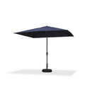 PURPLE LEAF Black Frame Outdoor Market Umbrellas Yard Tilting Patio Table Umbrella with Base
