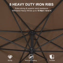 PURPLE LEAF Black Frame Outdoor Market Umbrellas Yard Tilting Patio Table Umbrella with Base