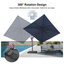PURPLE LEAF UV Resistant Left-right Tilting Patio Umbrella Swivel Outdoor Umbrella
