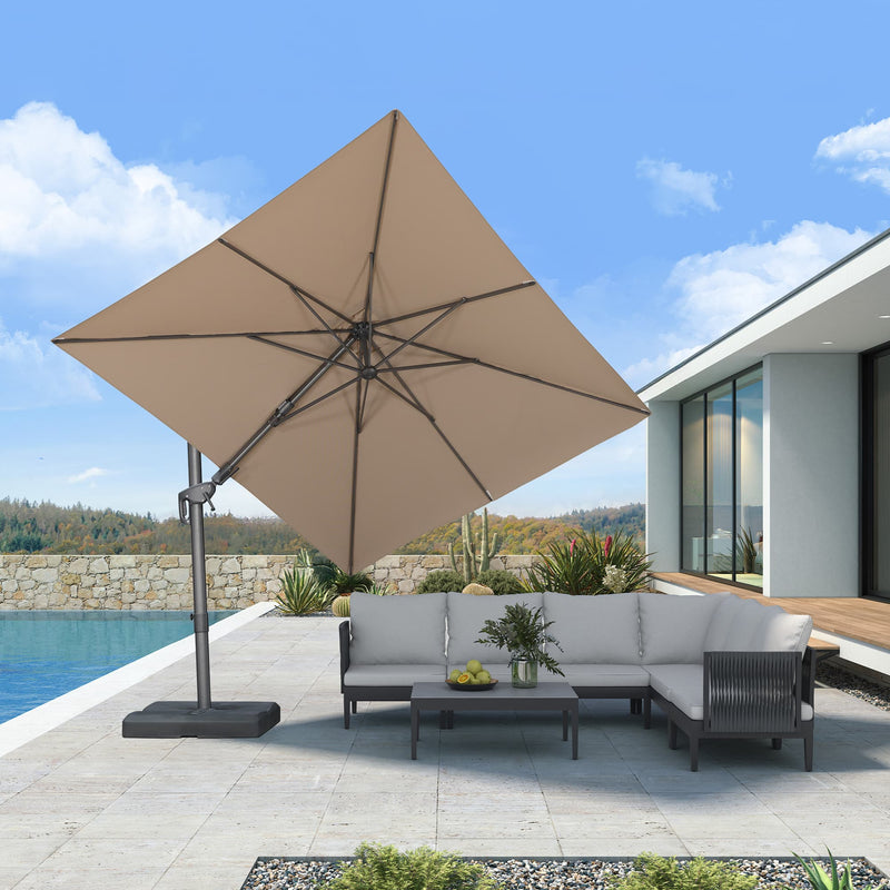 PURPLE LEAF UV Resistant Left-right Tilting Patio Umbrella Swivel Outdoor Umbrella