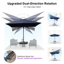 PURPLE LEAF UV Resistant Left-right Tilting Patio Umbrella Swivel Outdoor Umbrella