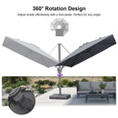 PURPLE LEAF UV Resistant Left-right Tilting Patio Umbrella Swivel Outdoor Umbrella