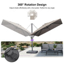 PURPLE LEAF UV Resistant Left-right Tilting Patio Umbrella Swivel Outdoor Umbrella