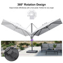PURPLE LEAF UV Resistant Left-right Tilting Patio Umbrella Swivel Outdoor Umbrella