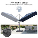 PURPLE LEAF UV Resistant Left-right Tilting Patio Umbrella Swivel Outdoor Umbrella