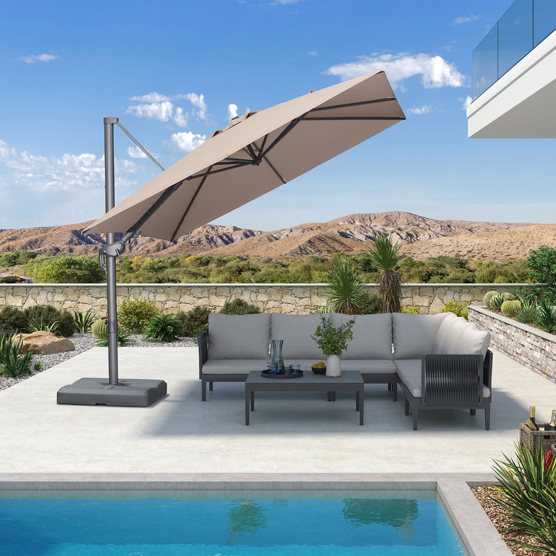 PURPLE LEAF UV Resistant Left-right Tilting Patio Umbrella Swivel Outdoor Umbrella