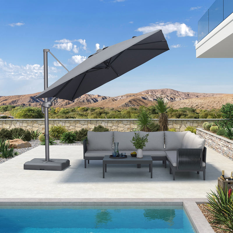 PURPLE LEAF UV Resistant Left-right Tilting Patio Umbrella Swivel Outdoor Umbrella