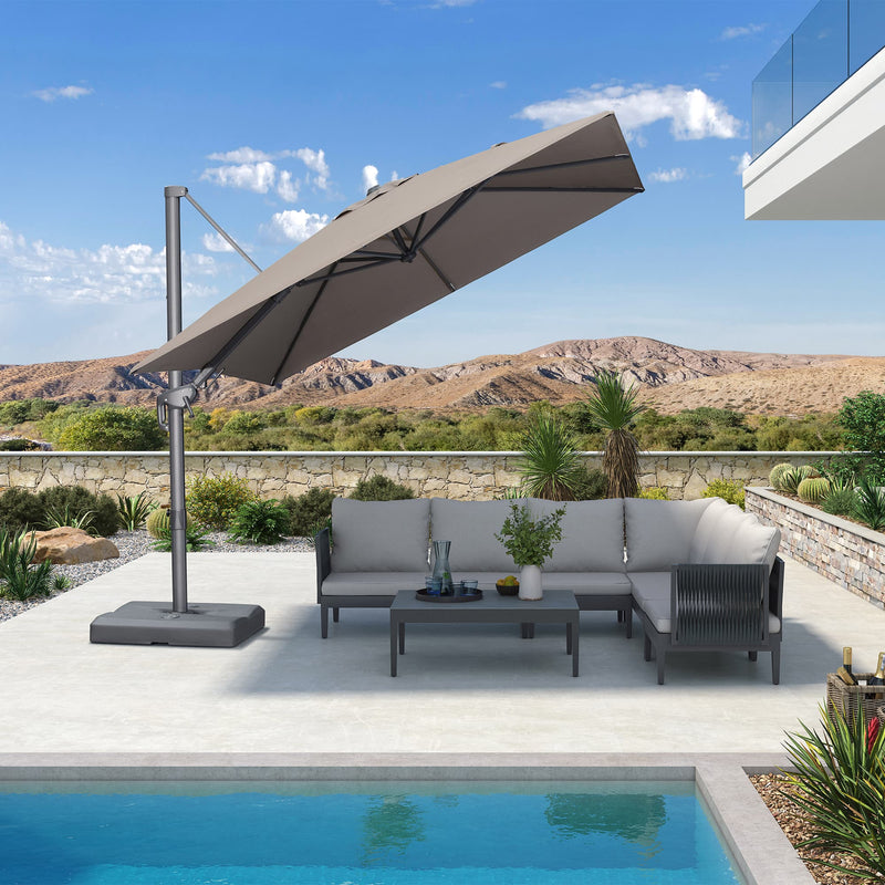 PURPLE LEAF UV Resistant Left-right Tilting Patio Umbrella Swivel Outdoor Umbrella