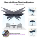 PURPLE LEAF UV Resistant Left-right Tilting Patio Umbrella Swivel Outdoor Umbrella