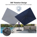 PURPLE LEAF UV Resistant Left-right Tilting Patio Umbrella Swivel Outdoor Umbrella