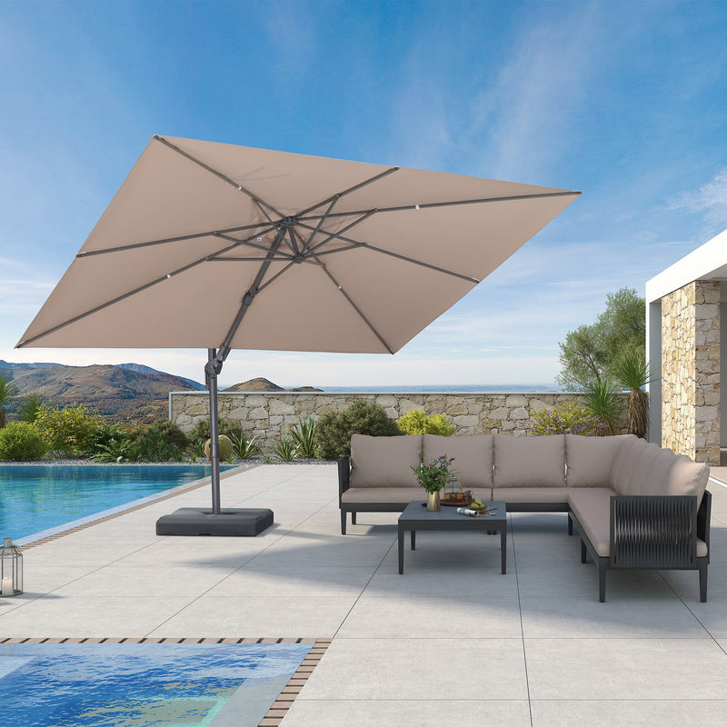 PURPLE LEAF UV Resistant Left-right Tilting Patio Umbrella Swivel Outdoor Umbrella