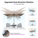 PURPLE LEAF UV Resistant Left-right Tilting Patio Umbrella Swivel Outdoor Umbrella