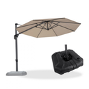 PURPLE LEAF Affordable Outdoor Umbrella with Base, Round Cantilever Umbrella for Garden