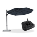 PURPLE LEAF Affordable Outdoor Umbrella with Base, Round Cantilever Umbrella for Garden