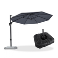 PURPLE LEAF Affordable Outdoor Umbrella with Base, Round Cantilever Umbrella for Garden