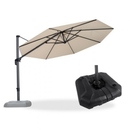PURPLE LEAF Affordable Outdoor Umbrella with Base, Round Cantilever Umbrella for Garden